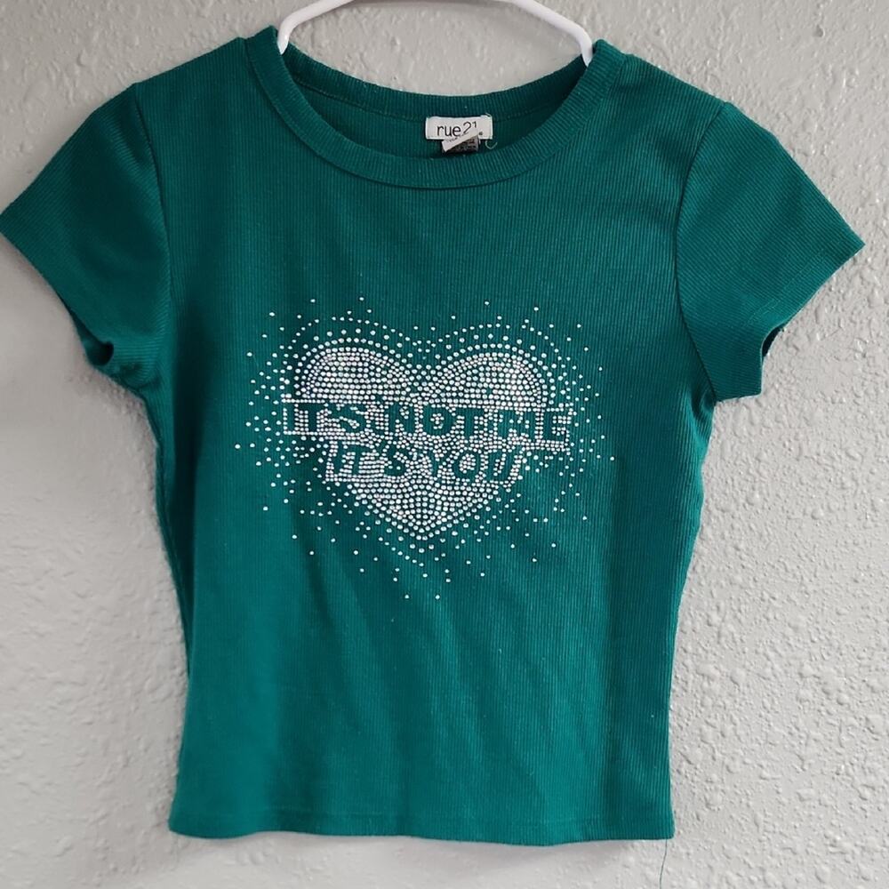 Rue21 Kids Teal Heart Graphic Tee